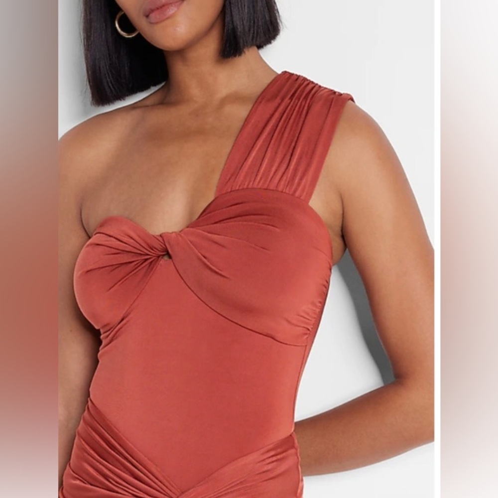 Express Bronze Body Contour Thong Bodysuit XL